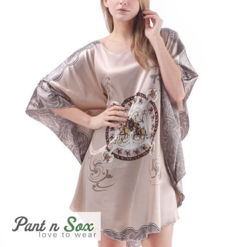 Womens Sexy Silky Satin Summer Chemise Lady Nighty Mid length Full Slip Dress - Pantsnsox