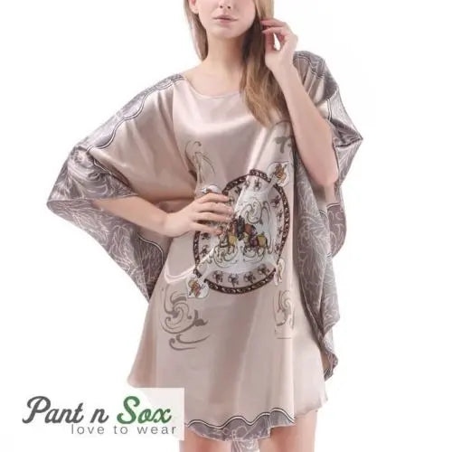 Womens Sexy Silky Satin Summer Chemise Lady Nighty Mid length Full Slip Dress - Pantsnsox