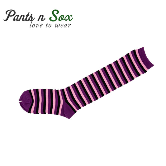 Pink and Purple Striped Knee High Socks