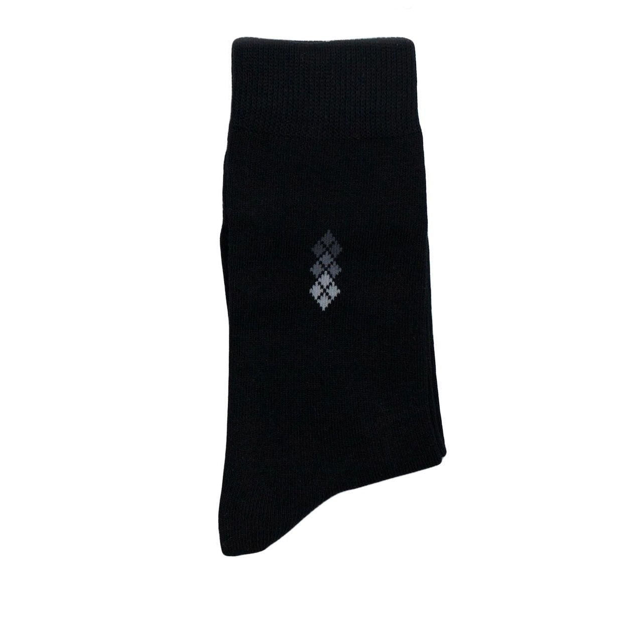 4 Pairs Mens Premium Cotton Business Socks Size 6-11 Black Patterned