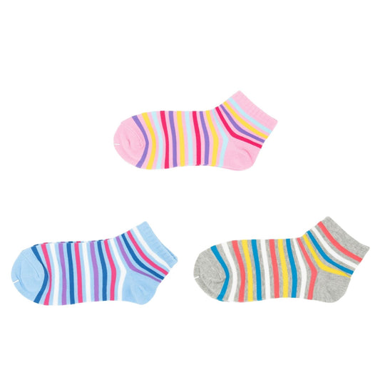 4 Pack Women Stripe Ankle Colorful Casual Cotton Creative Socks Size 2-8