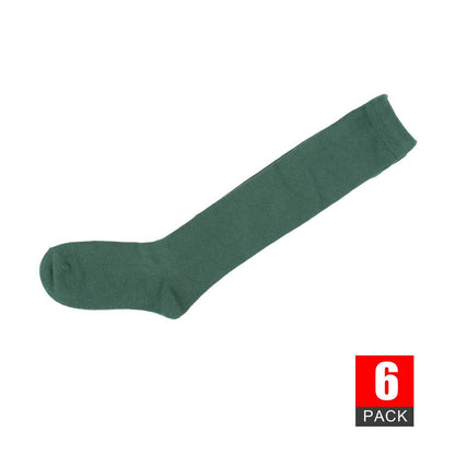 6 x Girls Green School Knee High Socks
