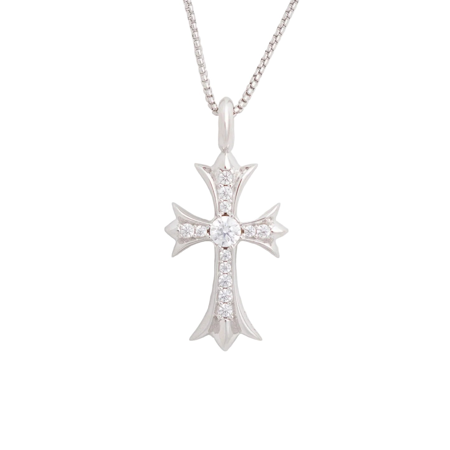 925 Silver Bezel-Set Diamond Cross Pendant Necklace - Secure Everyday Comfort Design