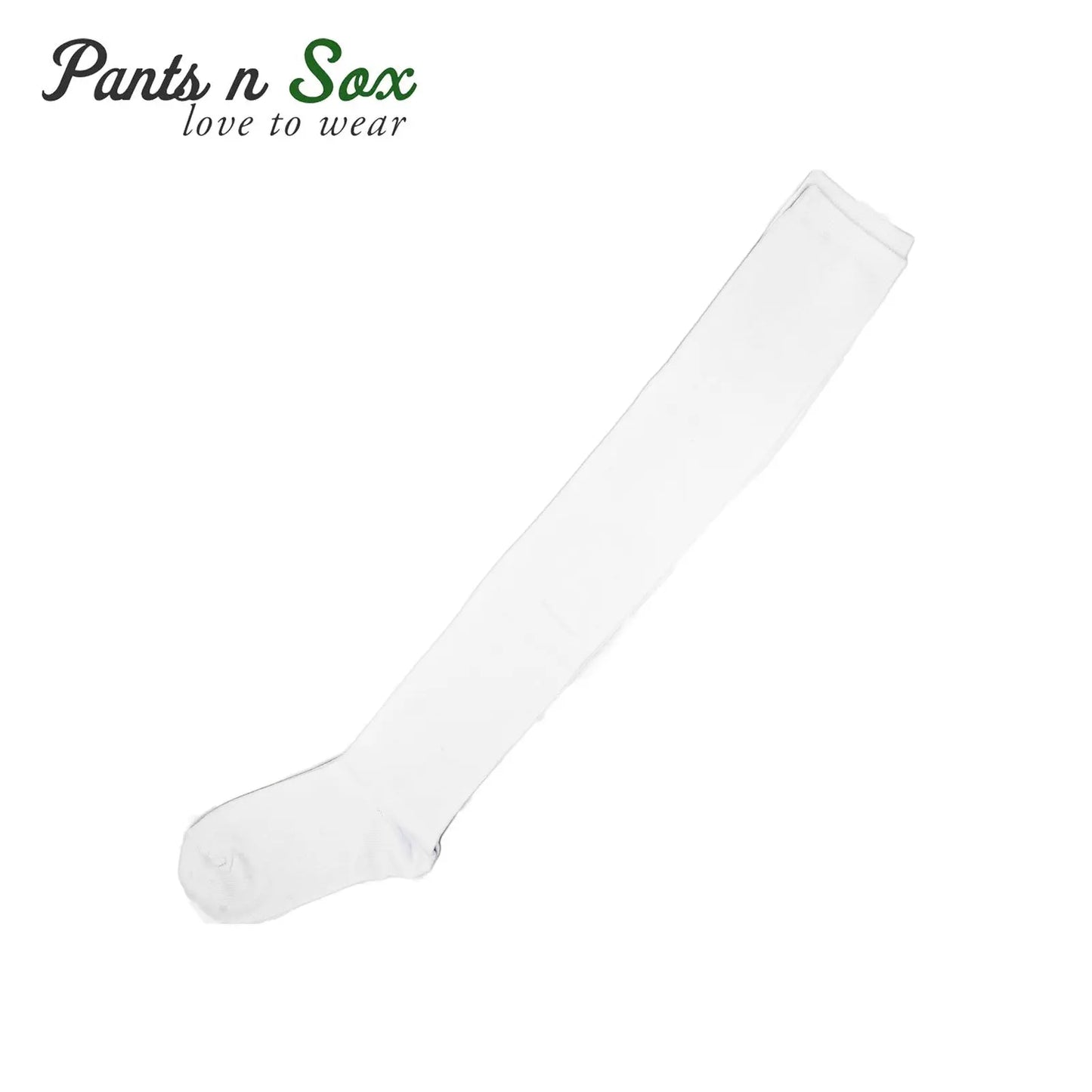 White Cotton Thigh High Socks Size 2-8 For Women Pantsnsox
