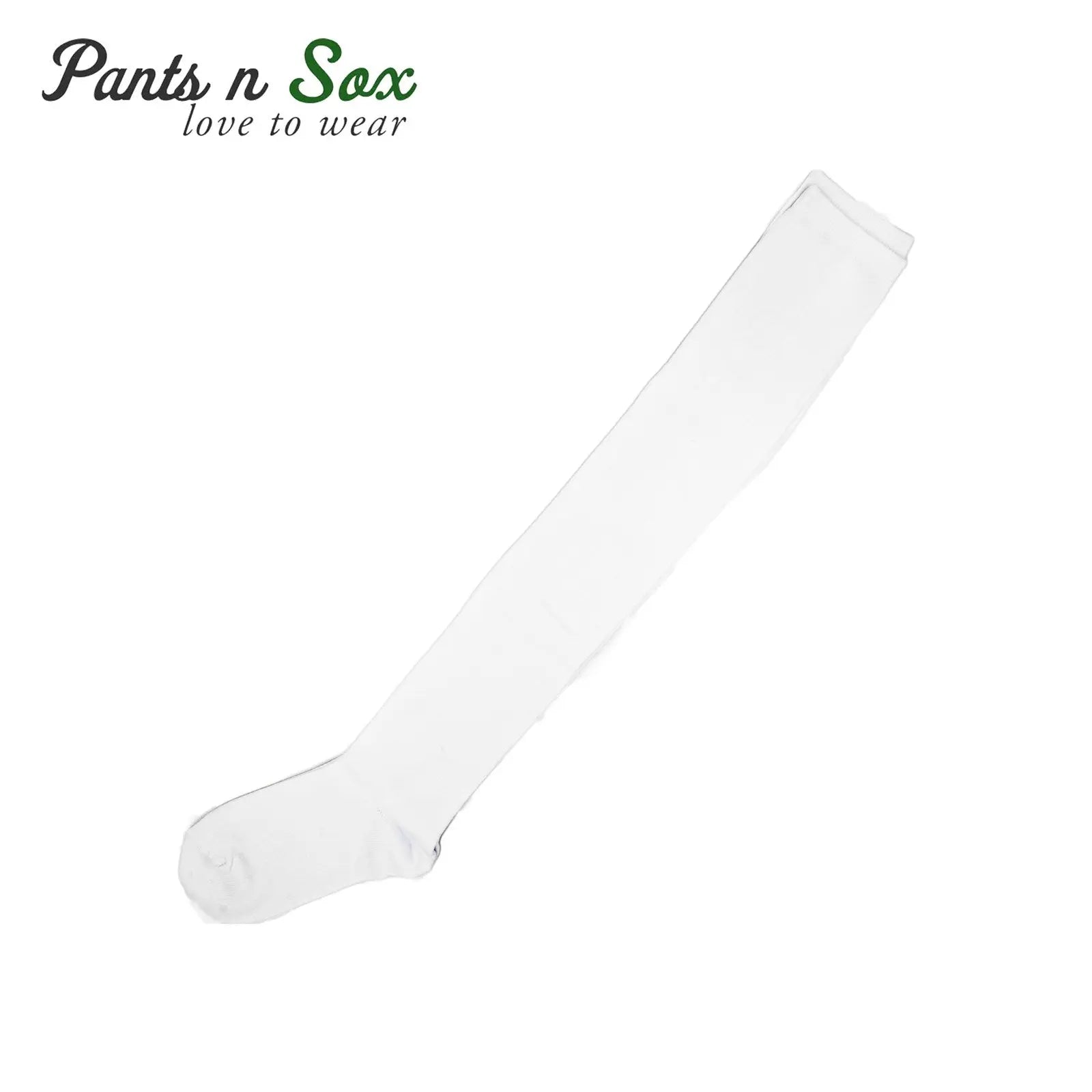 White Cotton Thigh High Socks Size 2-8 For Women Pantsnsox