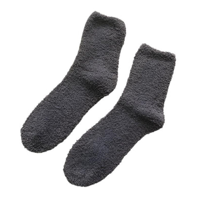 Fluffy Winter 6 Pack Sleeping Bed Socks Thick Unisex Dark Grey