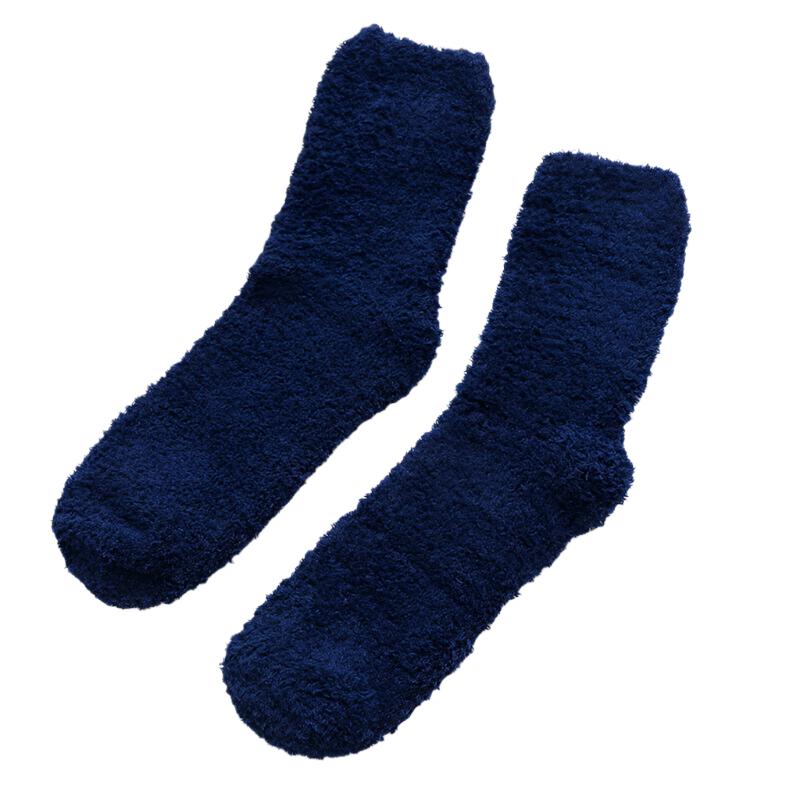 Fluffy Winter 6 Pack Sleeping Bed Socks Thick Unisex Navy