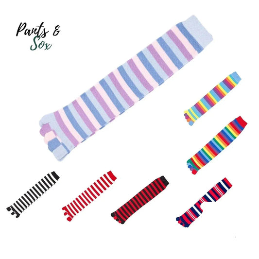 Five Finger Ladies Knee High Toe Socks Rainbow Size 2-8 Womens AU Stock Pantsnsox