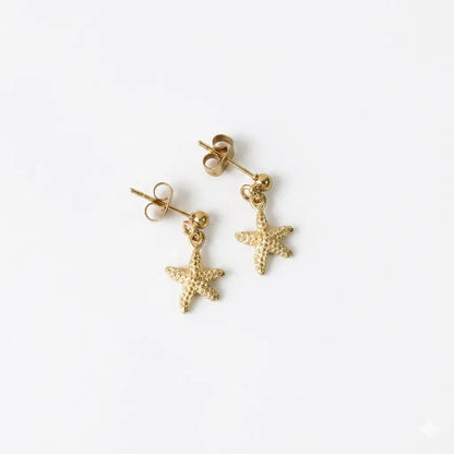 Plated Sea Star Drop Earrings for Women, Dangle Stud Earrings, Gift Crushes.