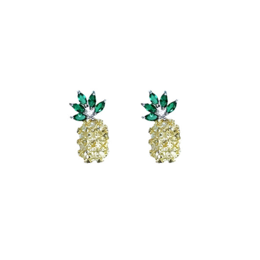 Crushes Pine Apple Earrings Fashion Sterling S925 Silver Needle