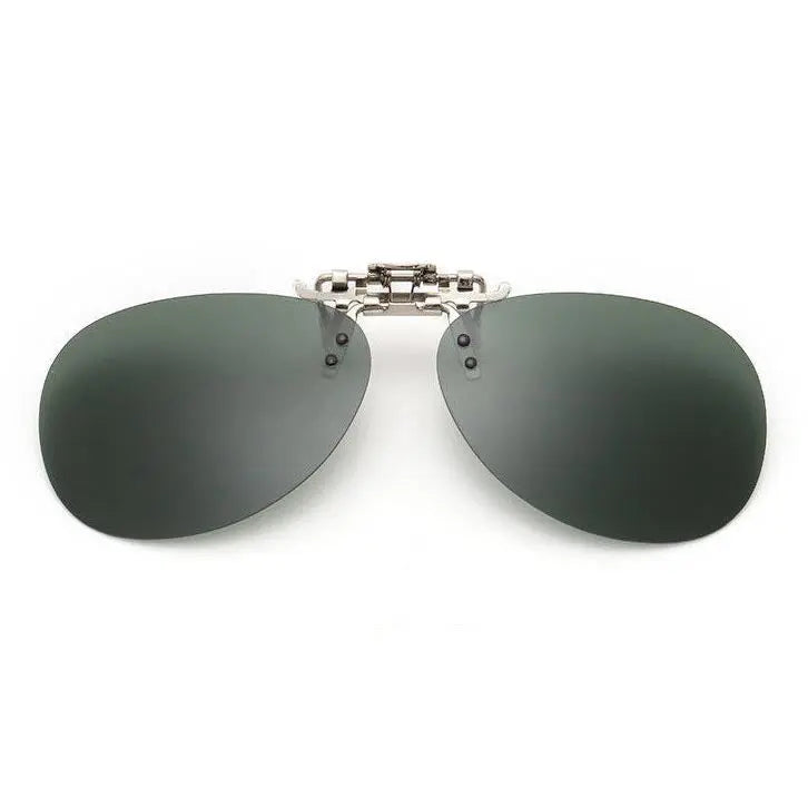Oval Clip On Flip Up Sunglasses Lenses for Prescription Glasses - Sleek UV Protection Classic Style Pantsnsox