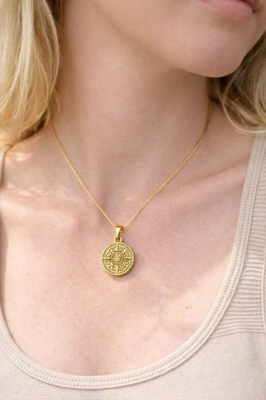 Gold Plated Roman Coin Pendant 19 sku-18-L19 星纹牌 model image
