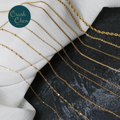 Unique Gold Plate Womens Girls Solid Necklace Chain For Pendant Fashion Jewelry Pantsnsox