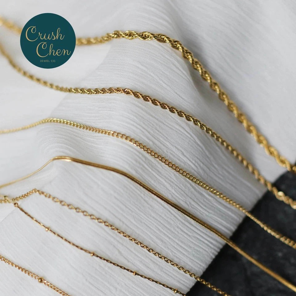 Unique Gold Plate Womens Girls Solid Necklace Chain For Pendant Fashion Jewelry Pantsnsox