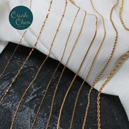 Unique Gold Plate Womens Girls Solid Necklace Chain For Pendant Fashion Jewelry Pantsnsox