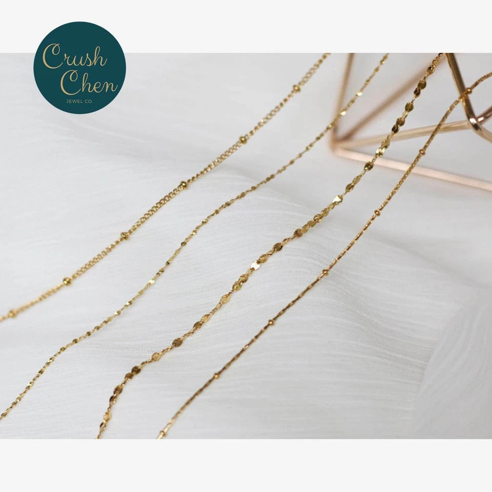 Unique Gold Plate Womens Girls Solid Necklace Chain For Pendant Fashion Jewelry Pantsnsox