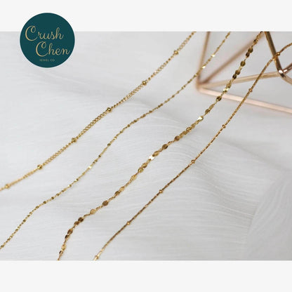 Unique Gold Plate Womens Girls Solid Necklace Chain For Pendant Fashion Jewelry Pantsnsox