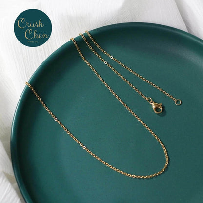 Unique Gold Plate Womens Girls Solid Necklace Chain For Pendant Fashion Jewelry Pantsnsox