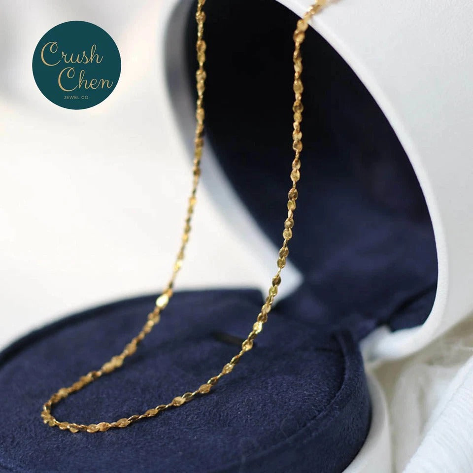 Unique Gold Plate Womens Girls Solid Necklace Chain For Pendant Fashion Jewelry Pantsnsox