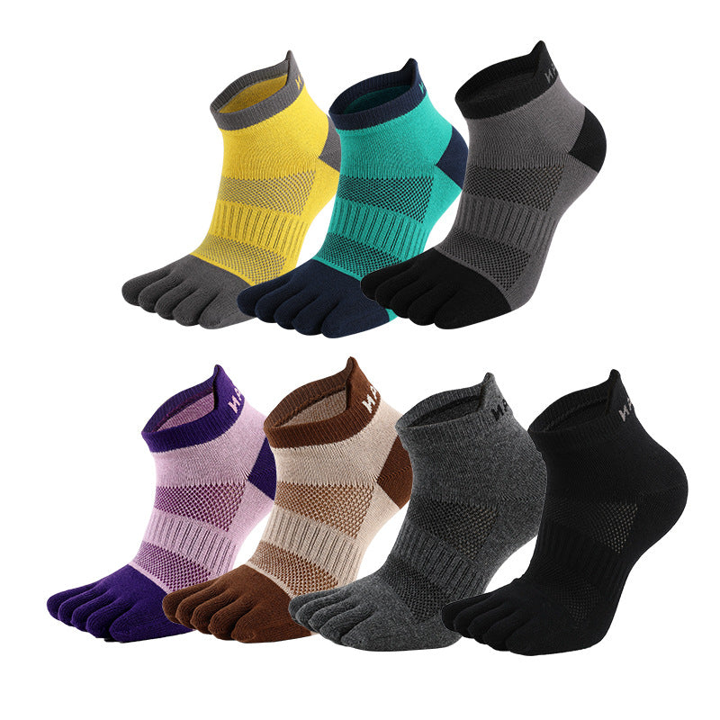 Breathable Cotton 6 Pack Socks Sports Running Toe socks Pantsnsox Midweight Mini Crew Unisex Toesocks