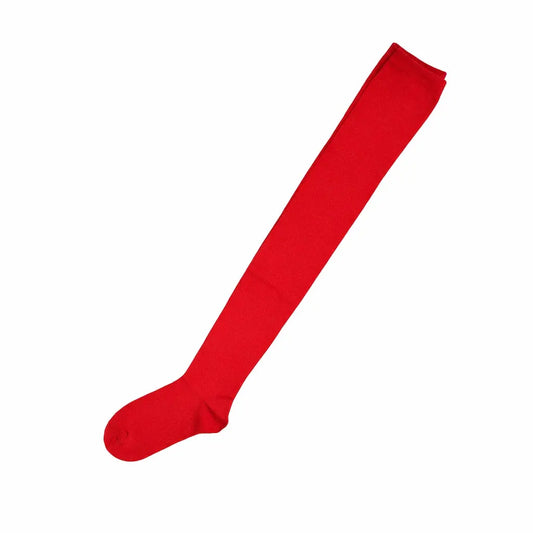 New Womens Ladies Cotton Socks Red Thigh High Socks Size 2-8 marketplace image