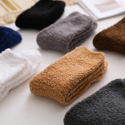 Fluffy Winter 6 Pack Sleeping Bed Socks Thick Unisex