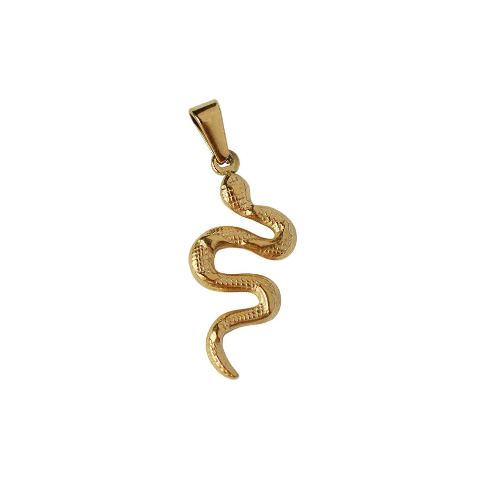 Gold Plated Roman Coin Pendant, 18K Antique Portrait Charm, Snake Design Crushes.