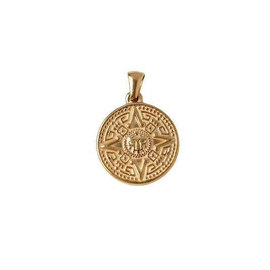 Gold Plated Roman Coin Pendant, Antique Portrait Charm, 2 cm, No Chain Crushes.