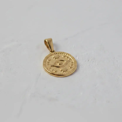 Gold Plated Roman Coin Pendant 20 sku-19-L20 眼睛圆牌 Crushes.