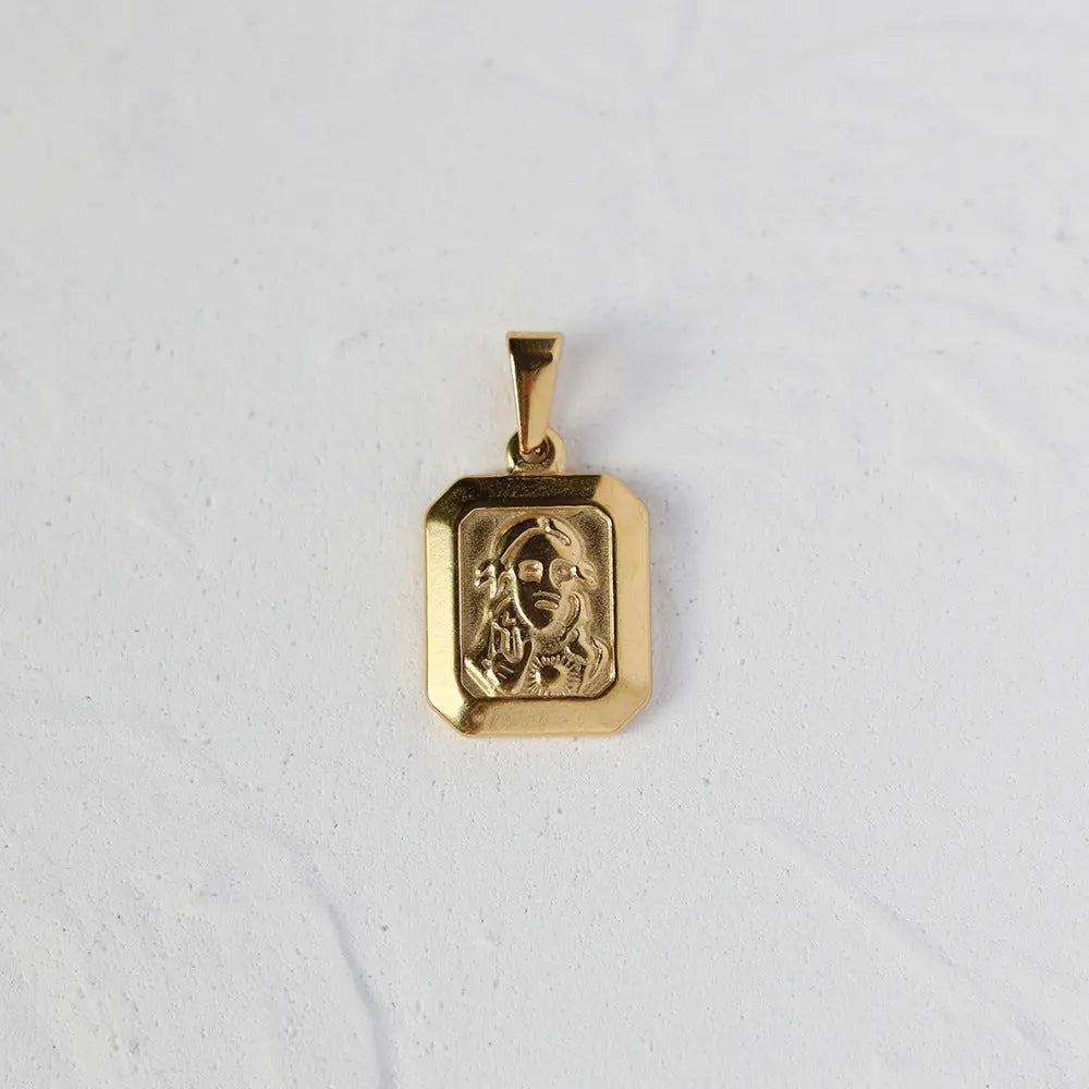 Gold Plated Roman Coin Pendant sku-2-L02 切角方人像 Crushes.
