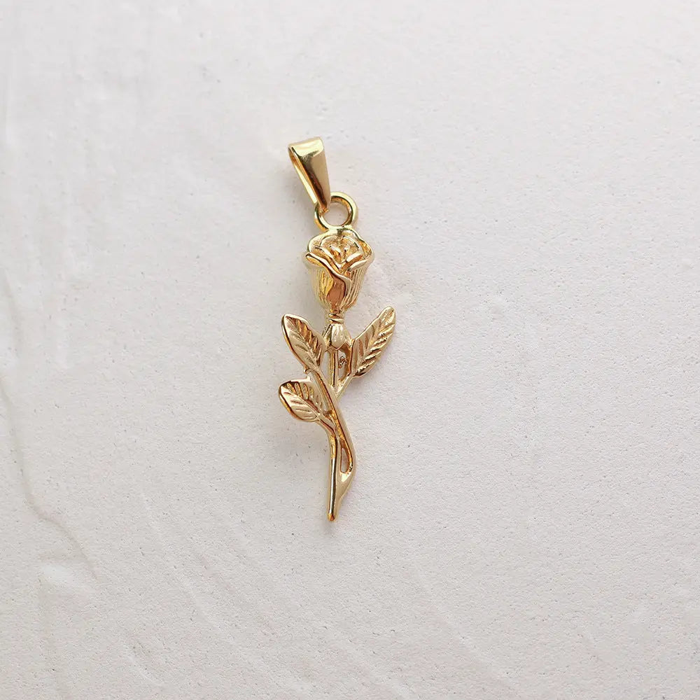 Gold Plated Roman Coin Pendant 22 sku-21-L22 一支玫瑰 Crushes.