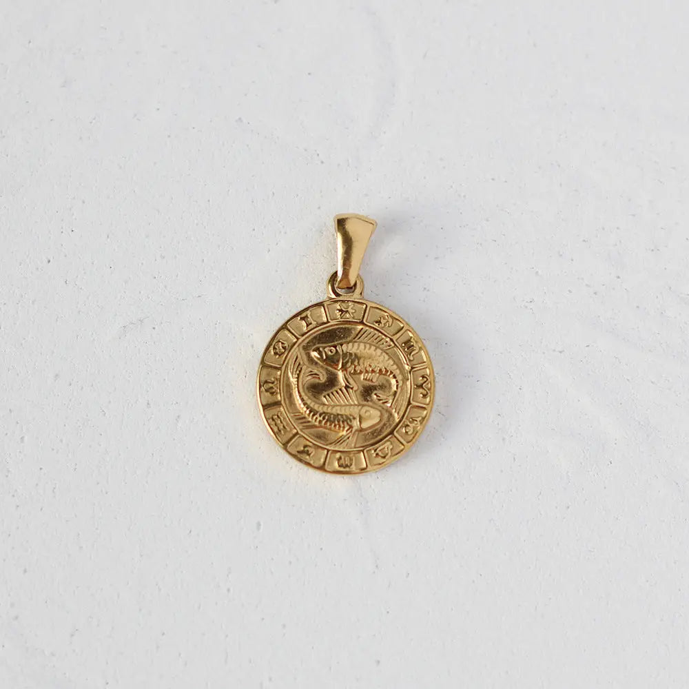 Gold Plated Roman Coin Pendant sku-3-L03 锦鲤币 Crushes.