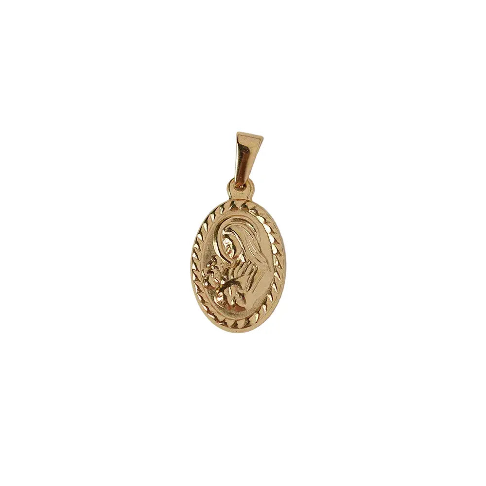 Gold Plated Roman Coin Portrait Pendant, 18K Antique Style Oval Charm, No Chain Crushes.
