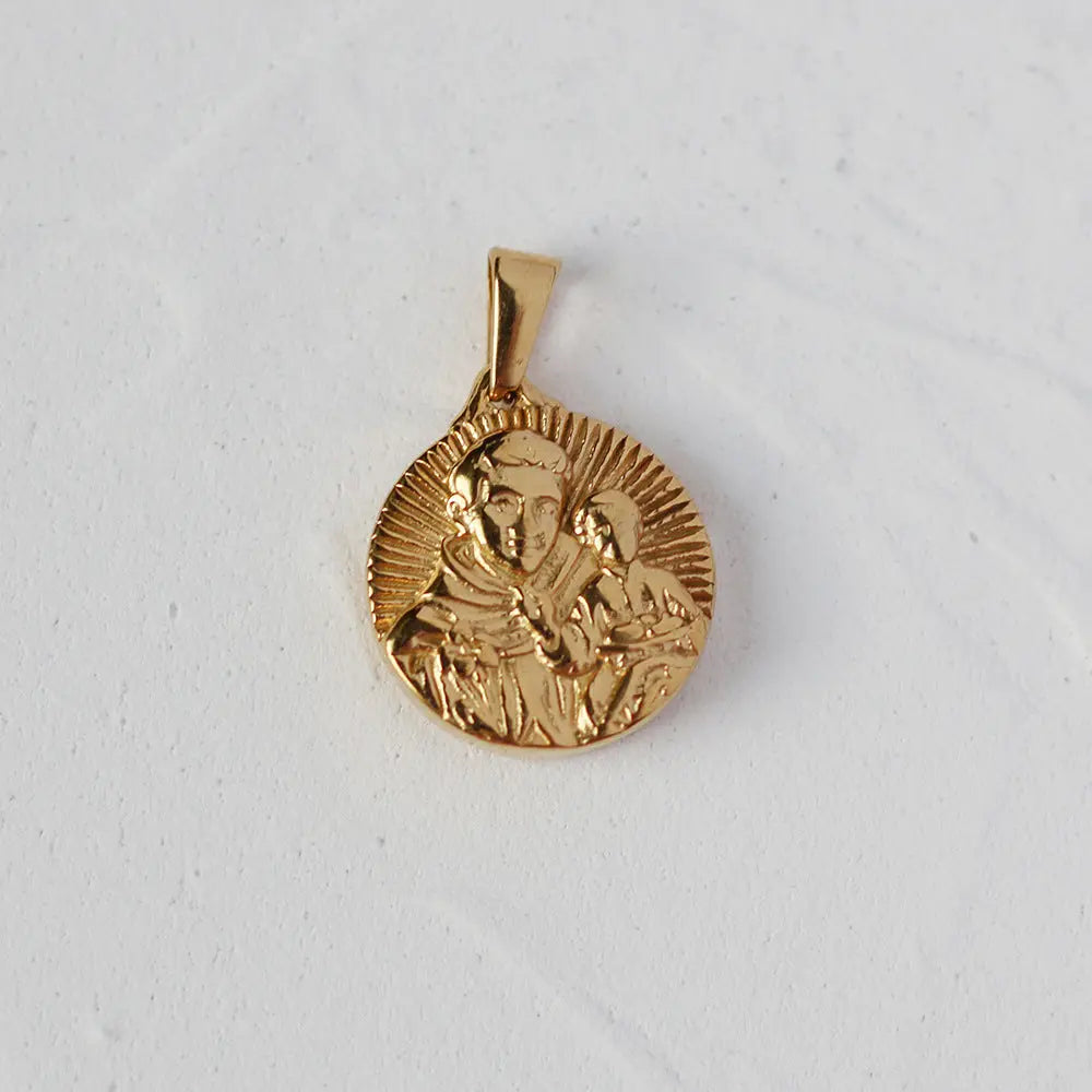 Gold Plated Roman Coin Portrait Pendant Charm, 18K Antique Style Necklace Pendant Crushes.