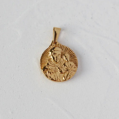 Gold Plated Roman Coin Portrait Pendant Charm, 18K Antique Style Necklace Pendant Crushes.