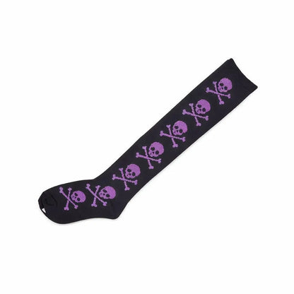 Skull Knee High Socks Purple marketplace image