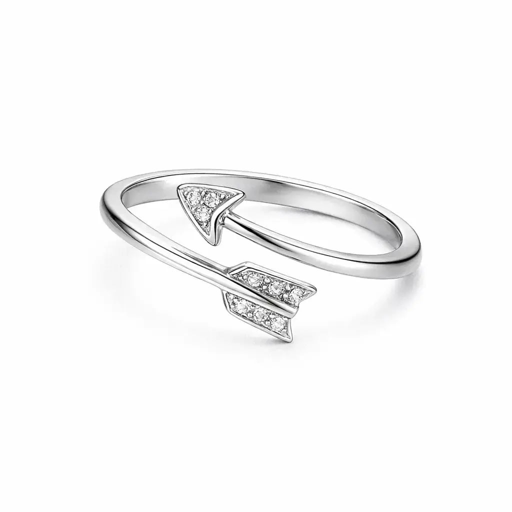 Solid Sterling Cupid Arrow Adjustable Ring marketplace image