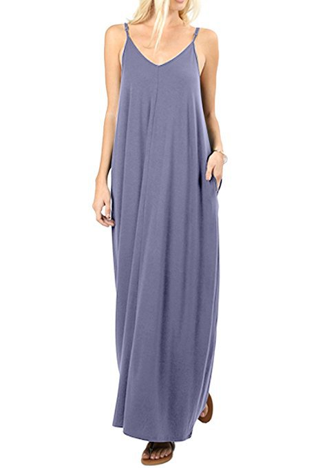 Women Full Slip Long Loose Camisole Liner Under Pocket Dress - Pantsnsox