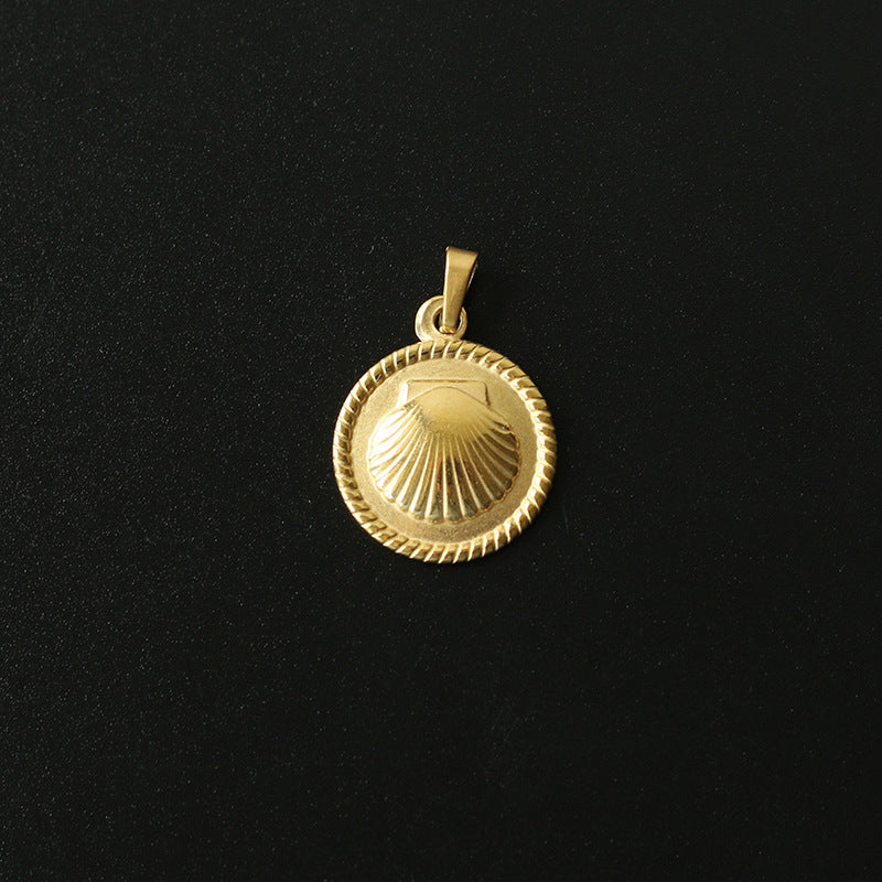 Gold Plated Shell Coin Pendant - Pantsnsox