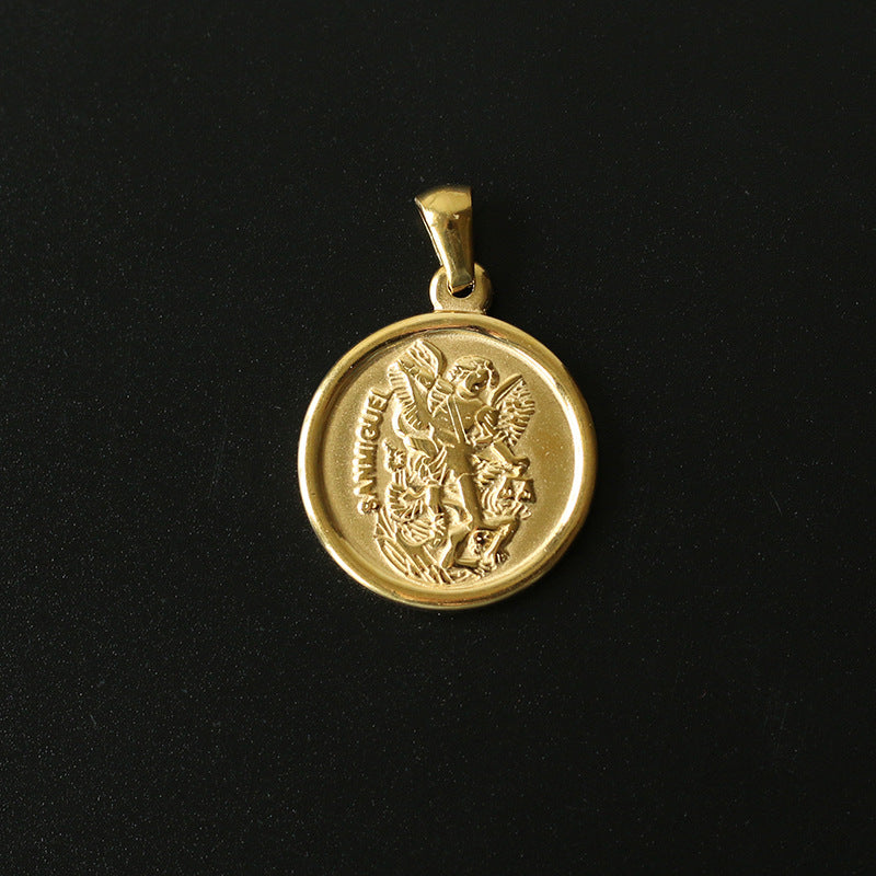 Gold Plated Roman Coin Pendant - Pantsnsox