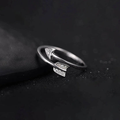 Solid Sterling Cupid Arrow Adjustable Ring - Pantsnsox