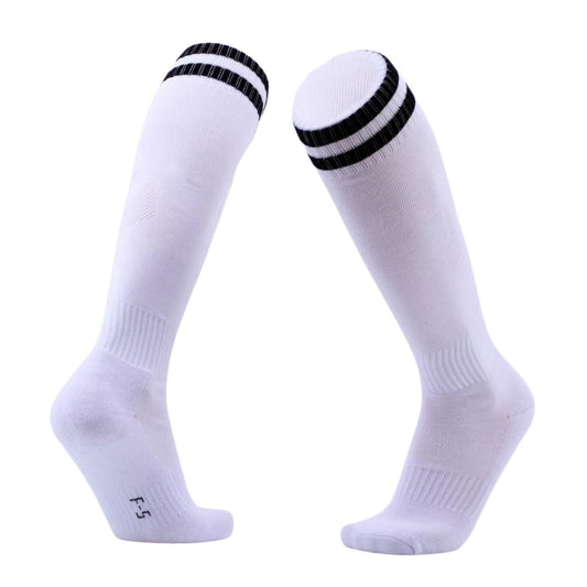 White Stripes Breathable Knee Socks - Pantsnsox