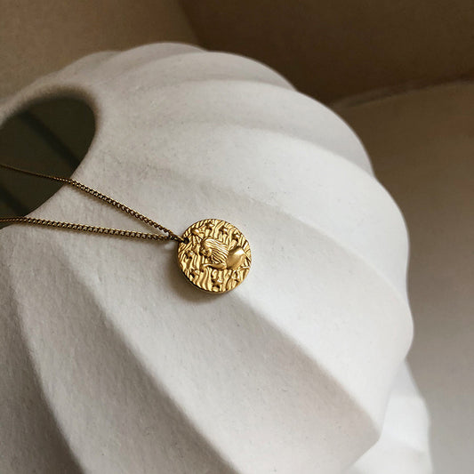 Ancient Lion Head Coin Necklace - Pantsnsox