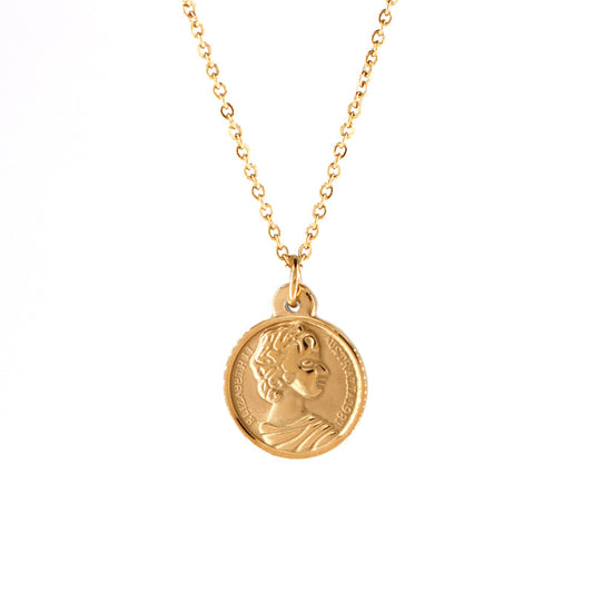 Queen Elizabeth II Gold Coin Money Necklace - Pantsnsox