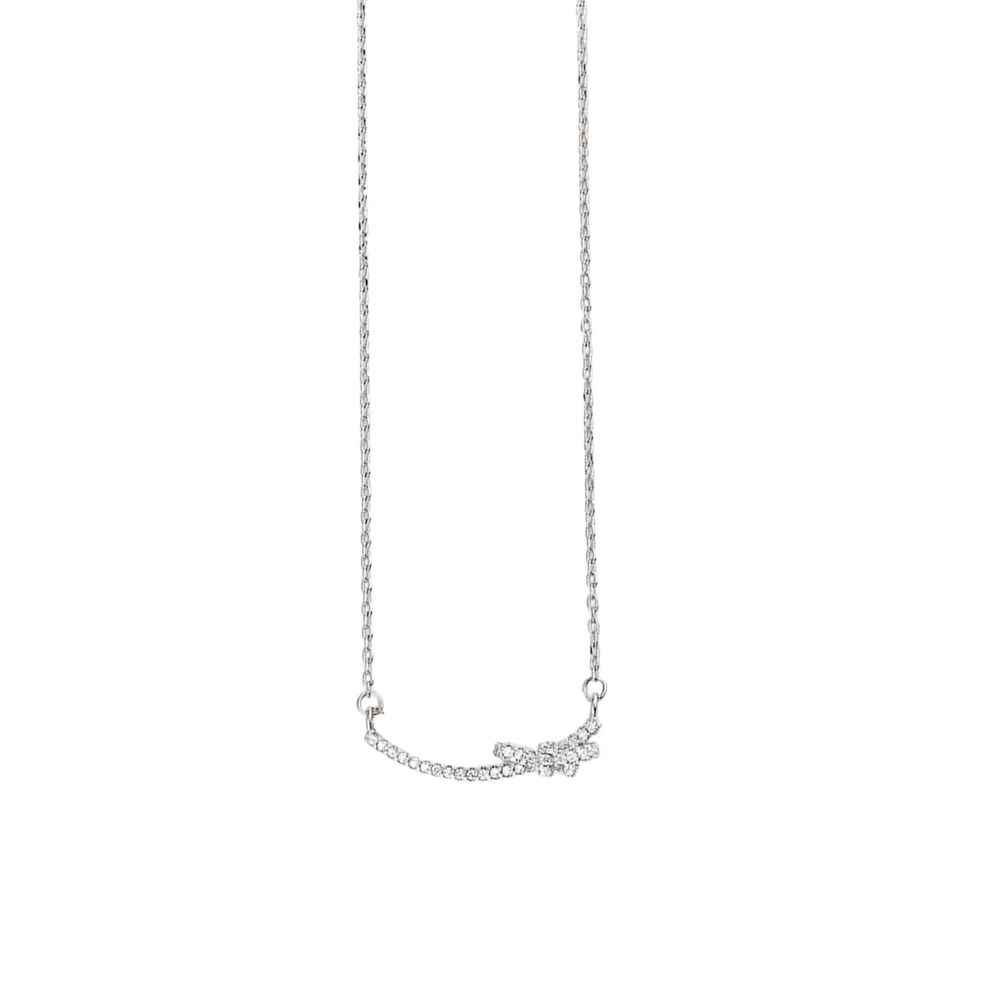 925 Sterling Silver Smile Necklace with Butterfly Knot