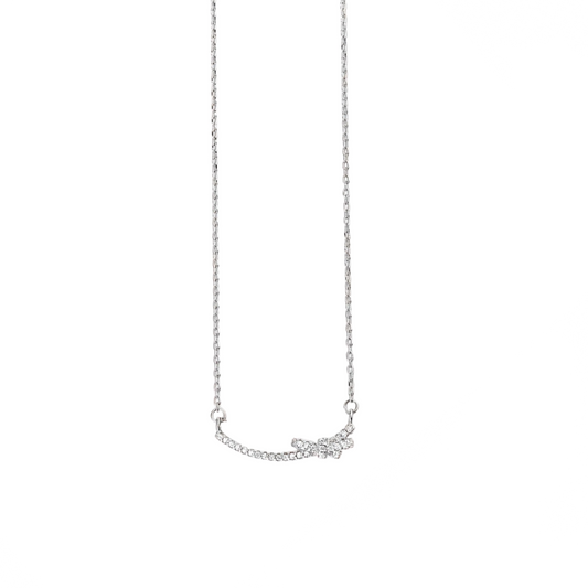 925 Sterling Silver Smile Necklace with Butterfly Knot
