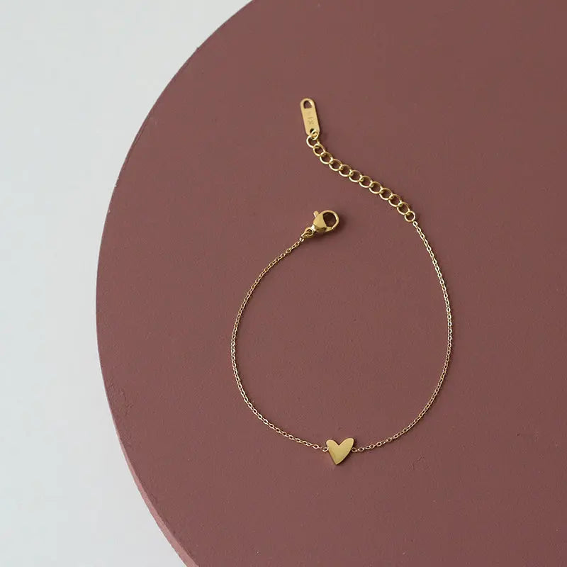 Gold Plated Irregular Heart Bracelet Golden Layering Perfect Gift Pantsnsox