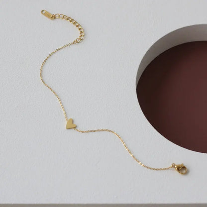 Gold Plated Irregular Heart Bracelet Golden Layering Perfect Gift Pantsnsox
