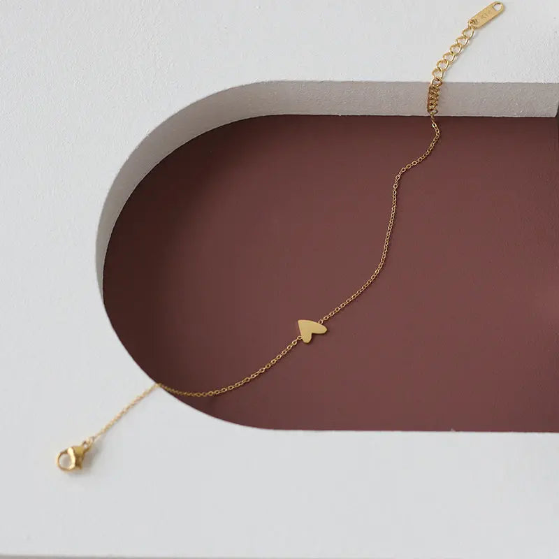 Gold Plated Irregular Heart Bracelet Golden Layering Perfect Gift Pantsnsox