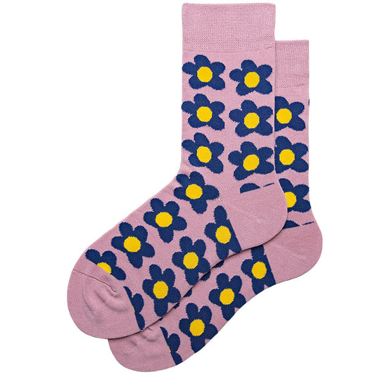 Floral Pink Casual Cotton Socks - Pantsnsox
